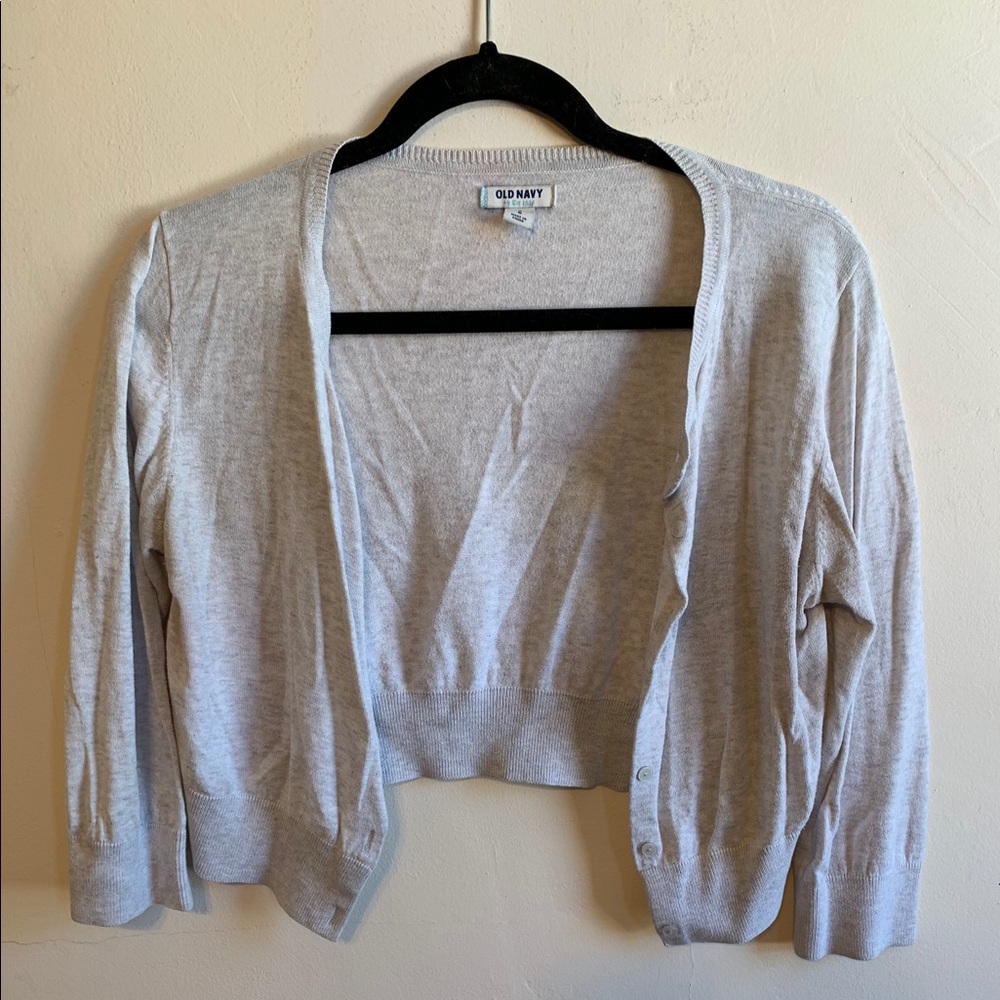 Gray Cropped Cardigan